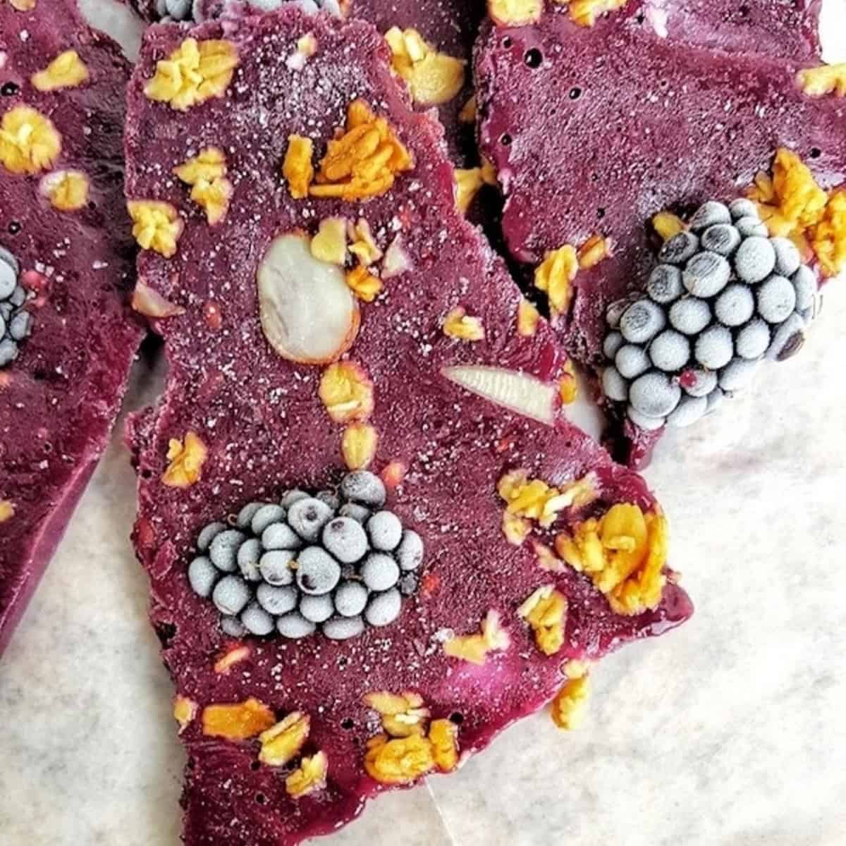 Blackberry Greek Yogurt Bark