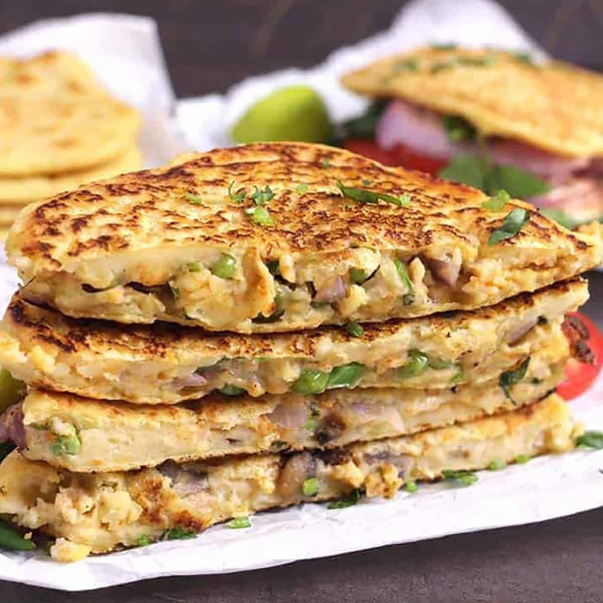 Breadless Sandwich Eggless Omelette