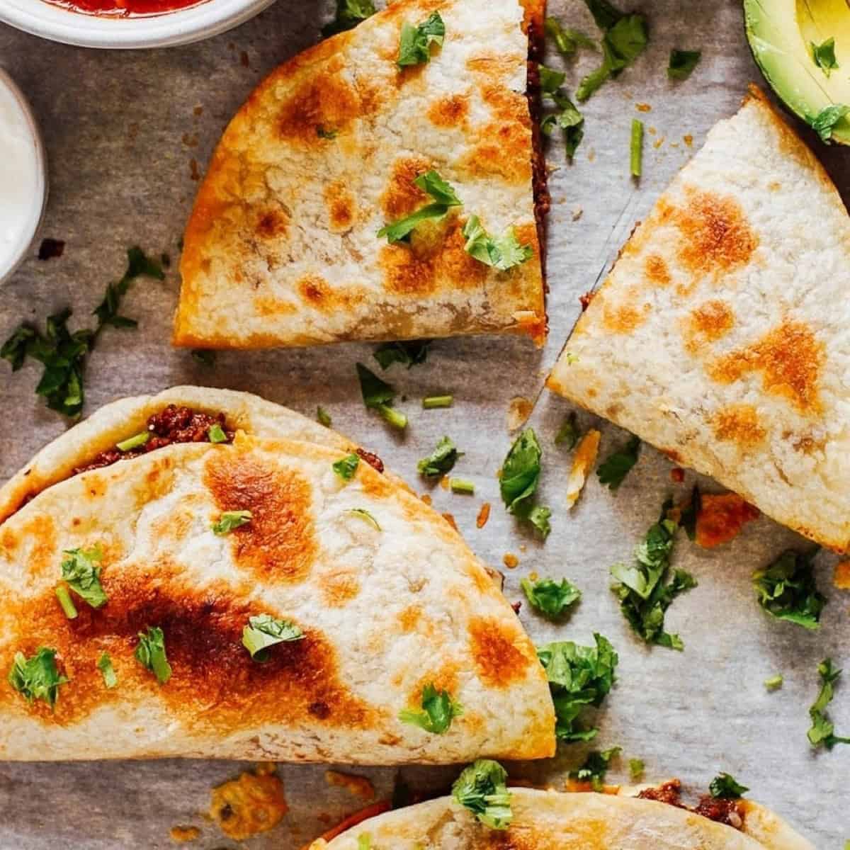 Cheesy Ground Beef Quesadillas Cheesy Ground Beef Quesadillas