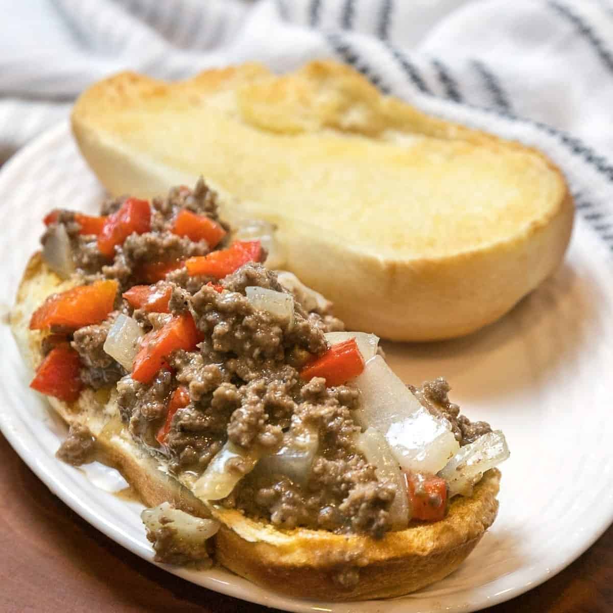 Ground Beef Philly Cheesesteak Skillet Ground Beef Philly Cheesesteak Skillet