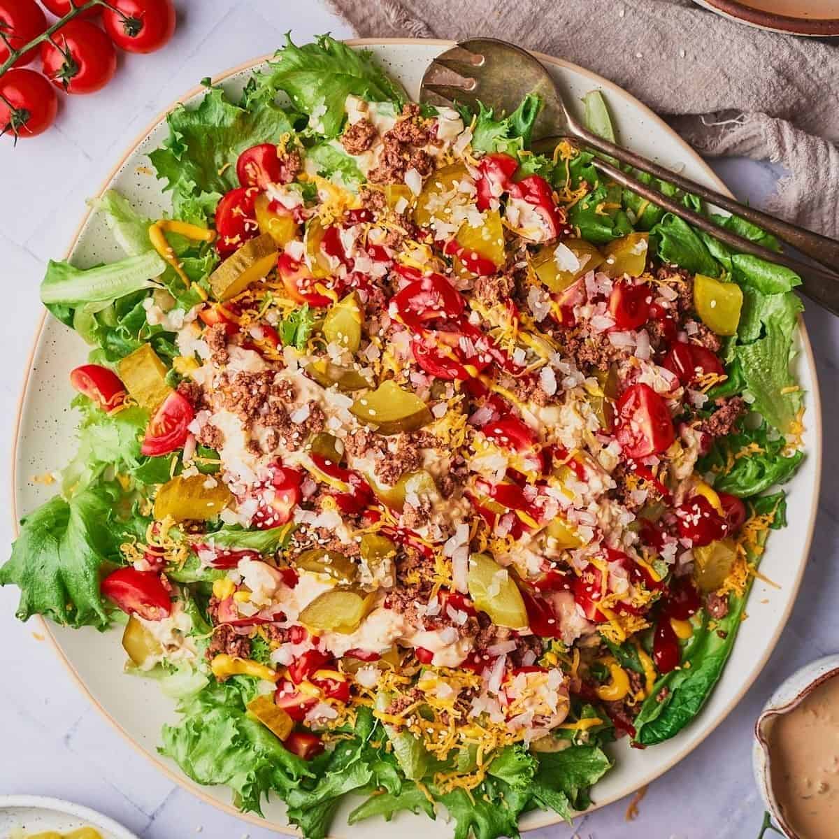 Healthier Cheeseburger Salad Healthier Cheeseburger Salad
