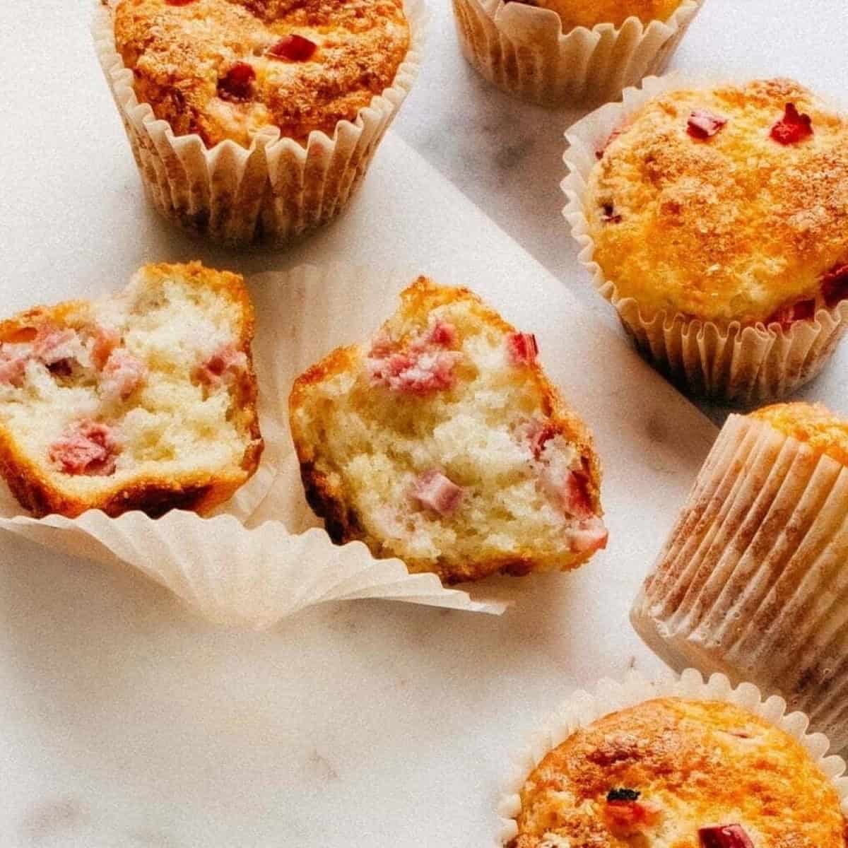 Healthy Rhubarb Muffins With Greek Yogurt