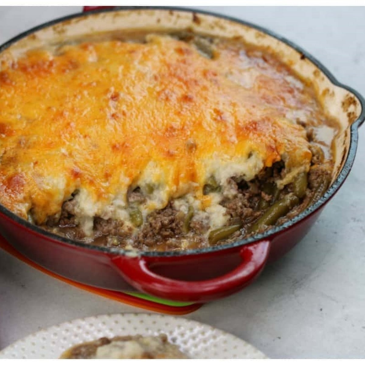 Keto Ground Beef Casserole With Cheesy Topping