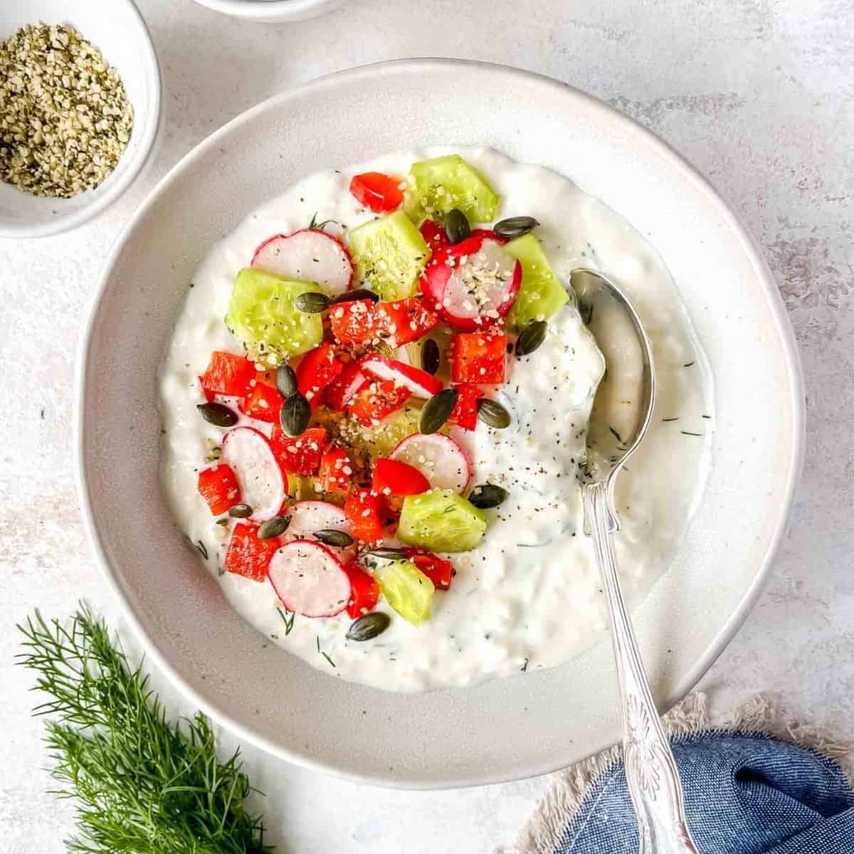 Savory Cottage Cheese Bowl