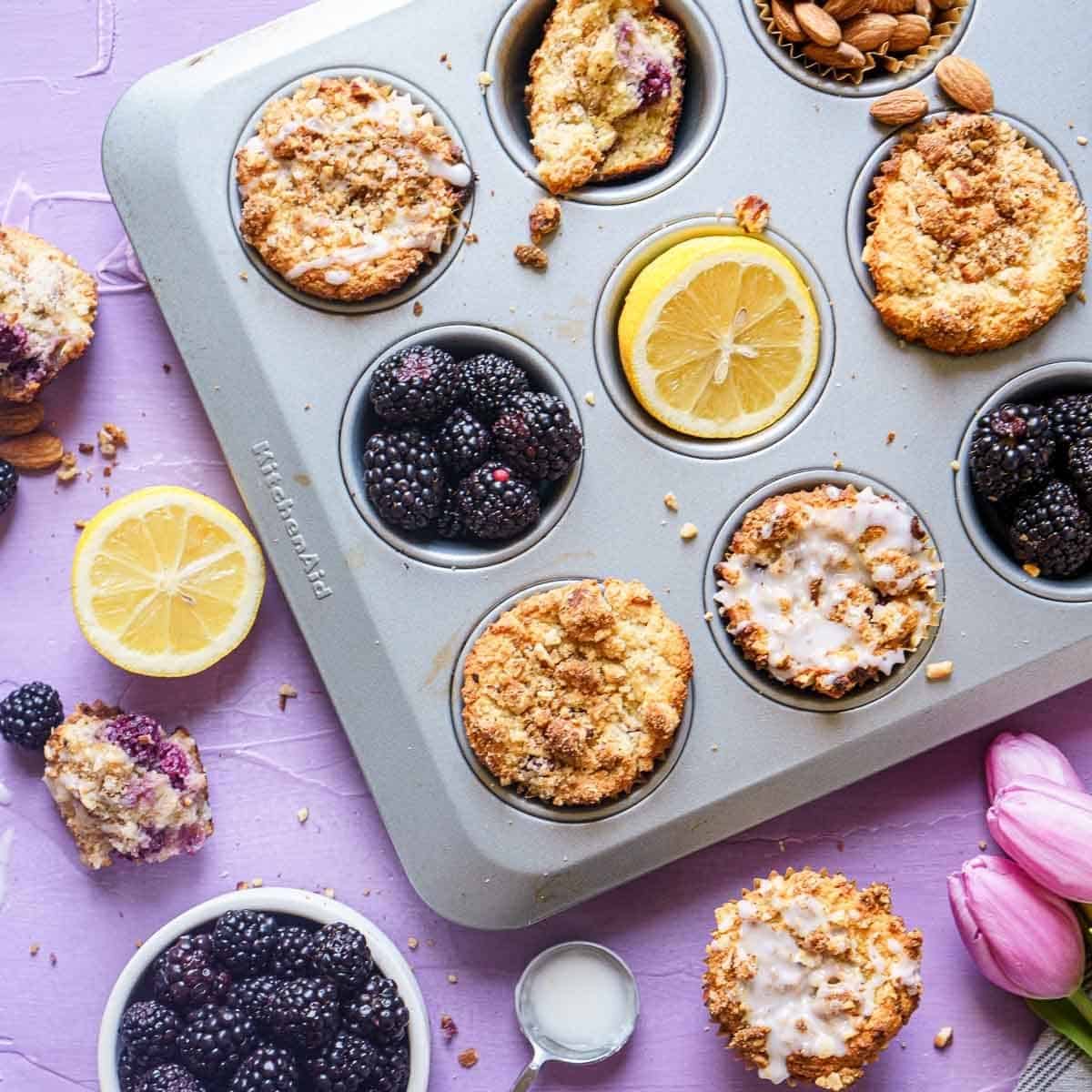 Almond Flour Blackberry Muffins Almond Flour Blackberry Muffins