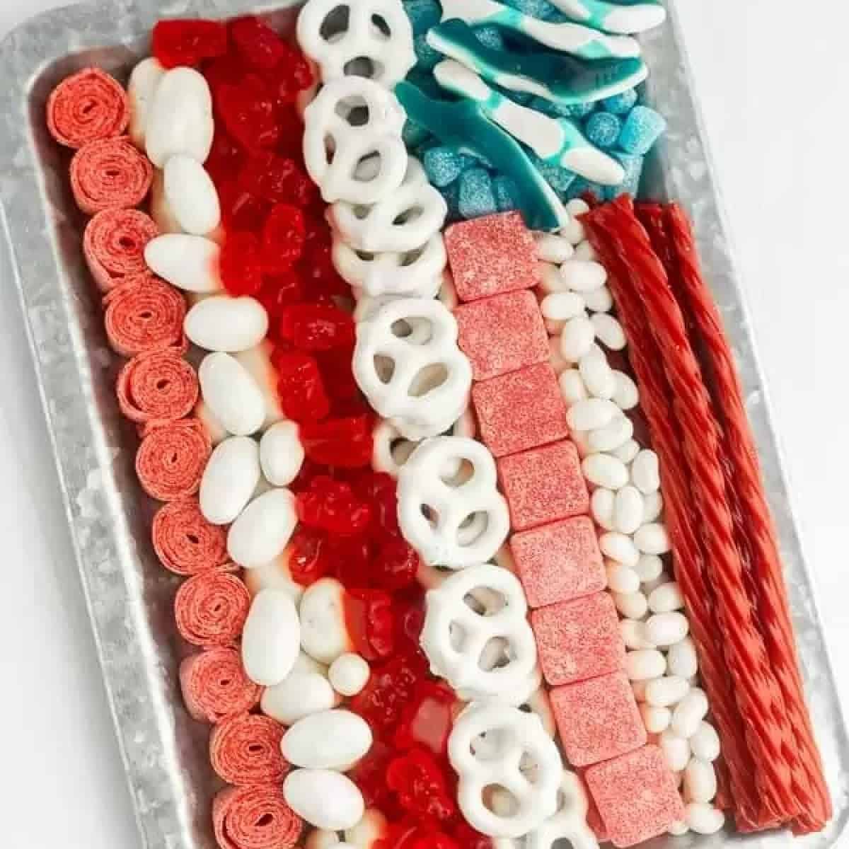 American Flag Candy Charcuterie Board