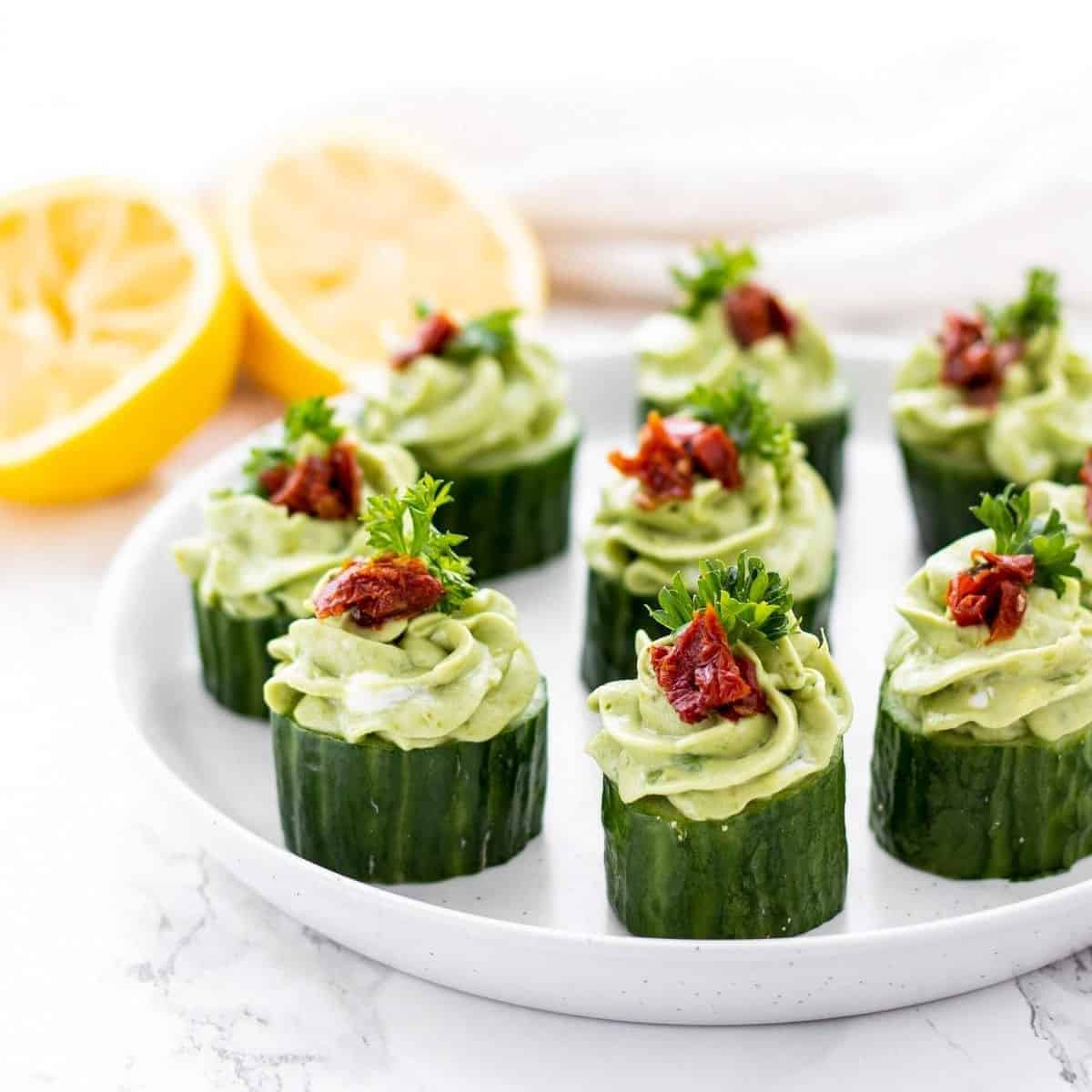 Avocado Goat Cheese Cucumber Appetizers Avocado Goat Cheese Cucumber Appetizers