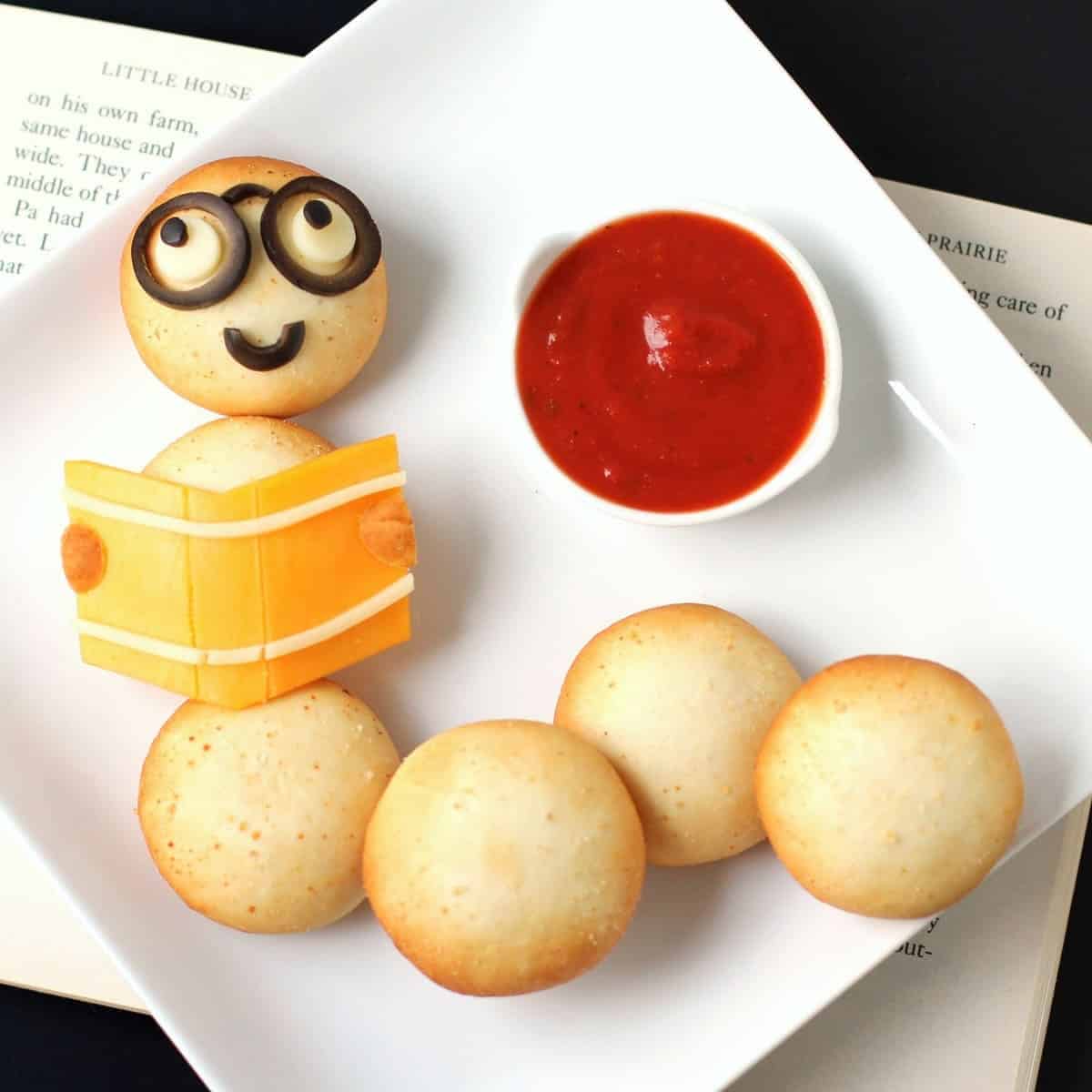 Back To School Snack Mozzarella Bites Bookworm