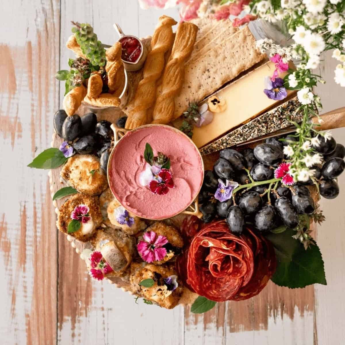 Beautiful Spring Charcuterie Board