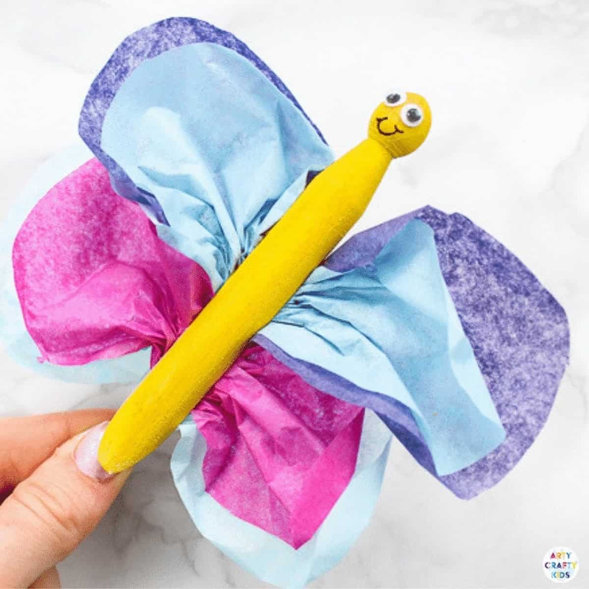 Butterfly Clothespin Craft For Kids To Make