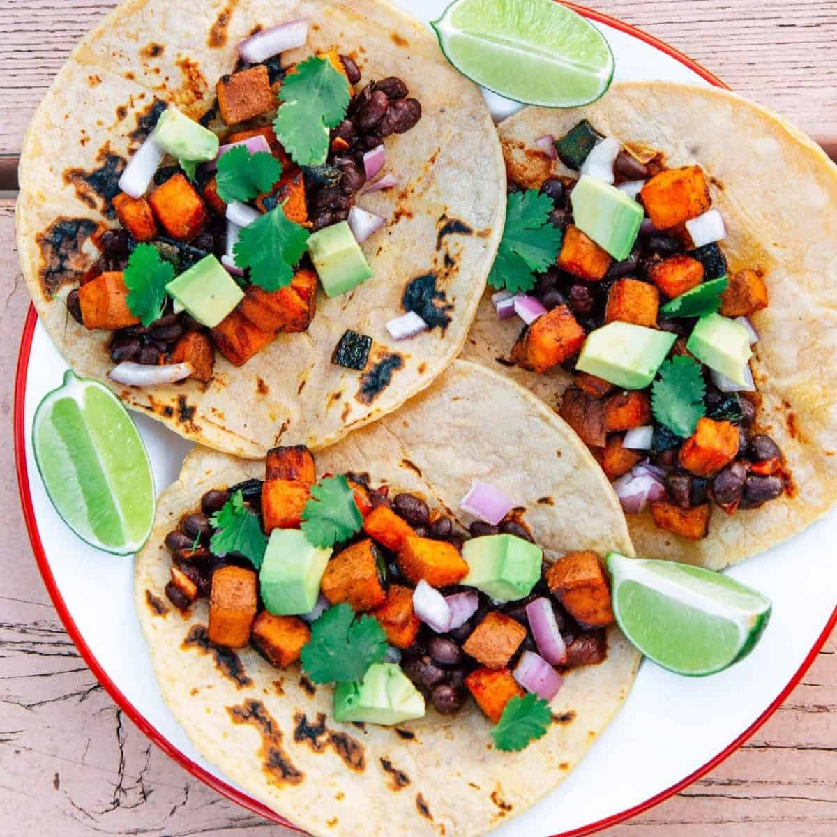 Campfire Tacos Sweet Potato Black Beans Roasted Poblanos