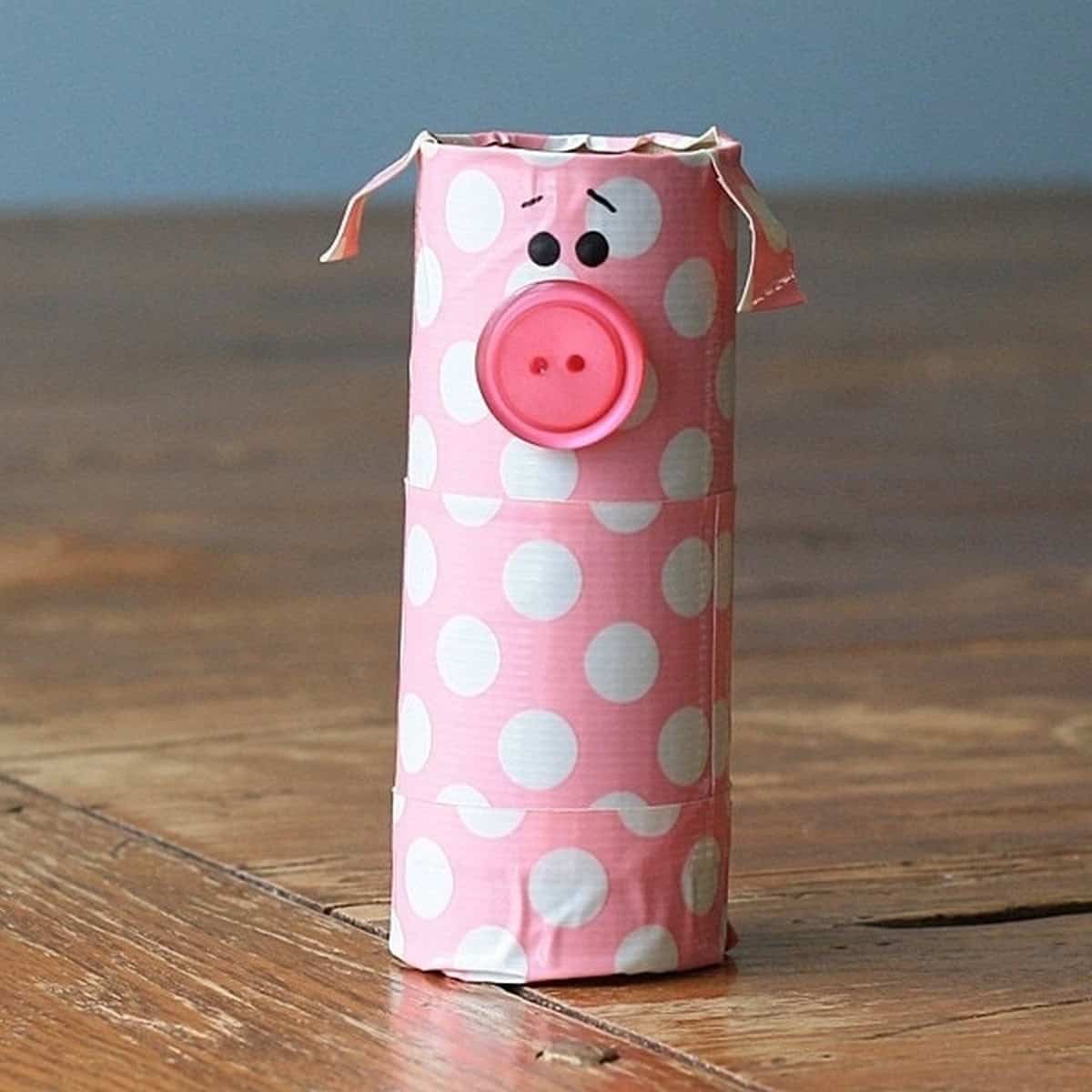 Cardboard Tube Polka Dot Pig