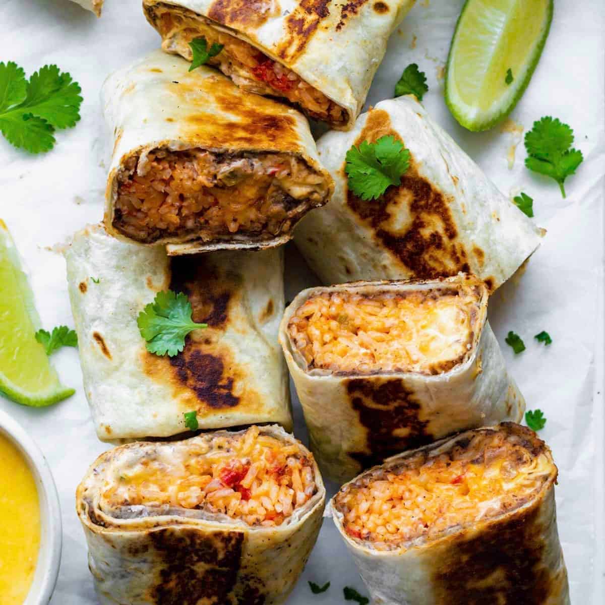 Cheesy Bean And Rice Burritos Recipe