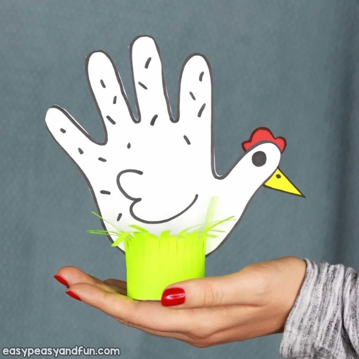 Chicken Handprint Craft For Kids