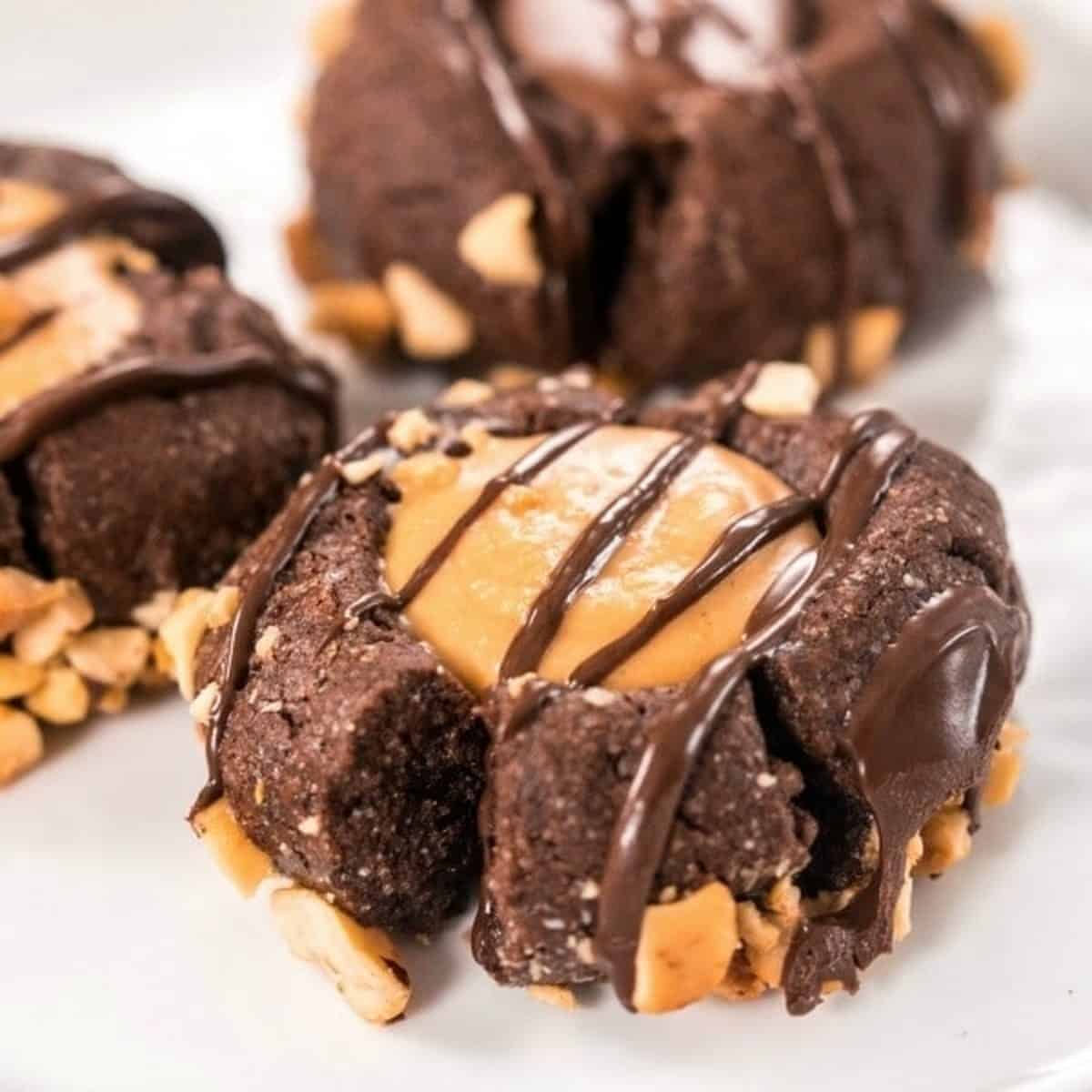 Chocolate Peanut Butter Thumbprint Cookies