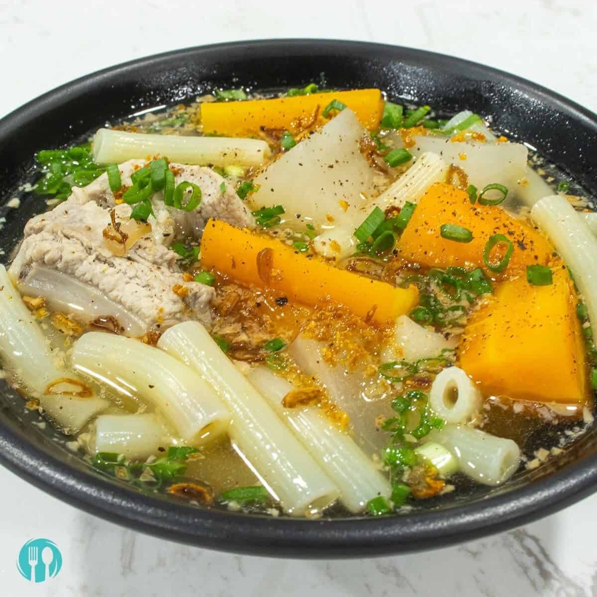 Comfort Food Macaroni Soup With Pork Ribs Sup Nui Suon Heo