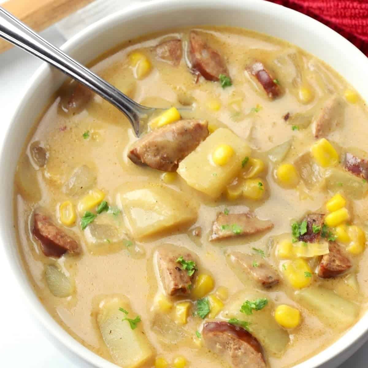 Corn Chowder Andouille Sausage