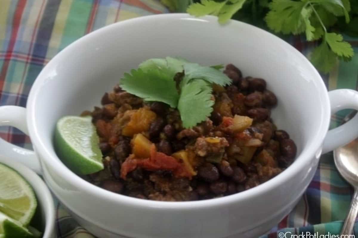 Crock Pot Black Bean Chorizo And Butternut Squash Chili