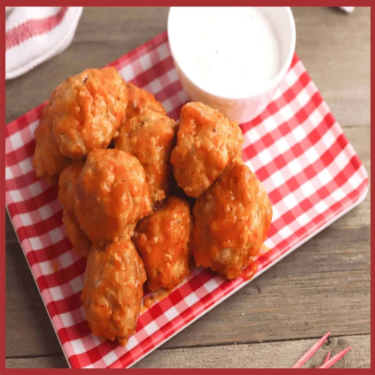 Crockpot Buffalo Chicken Meatballs