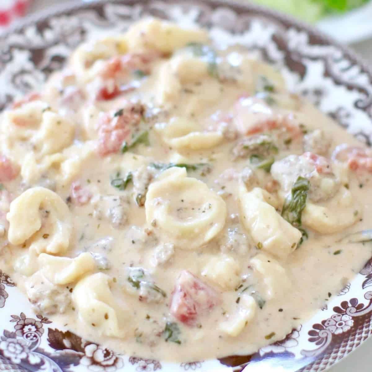 Crockpot Creamy Tortellini And Sausage Stew Crockpot Creamy Tortellini And Sausage Stew