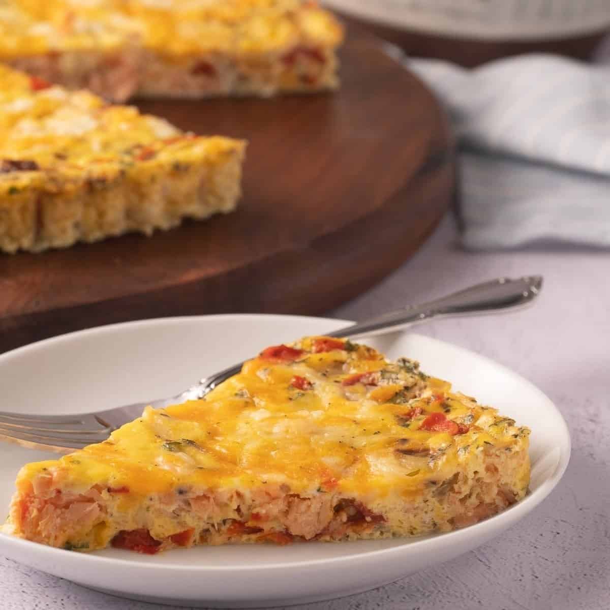 Crustless Salmon And Vegetable Quiche