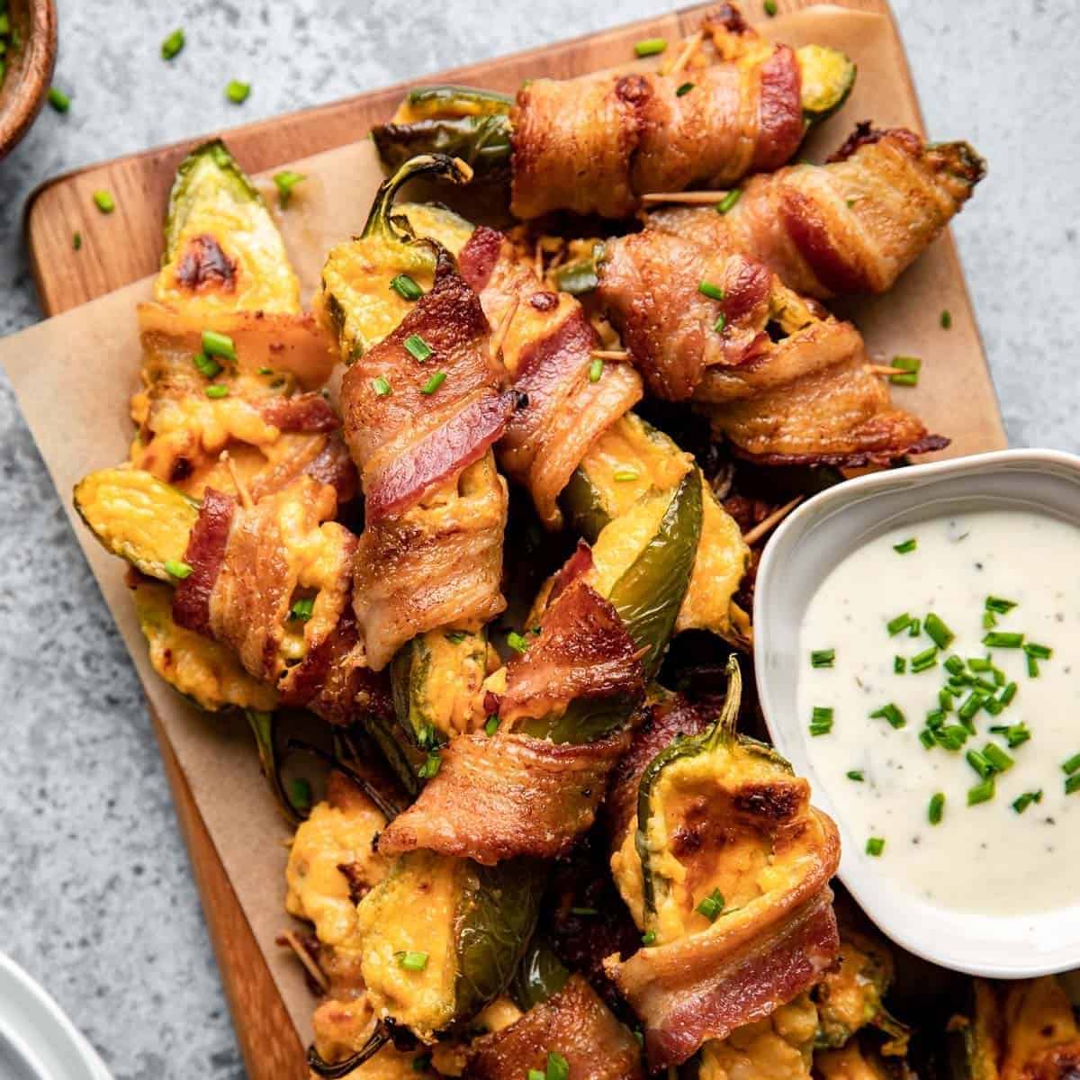 Easy Bacon Wrapped Jalapeno Poppers Air Fryer