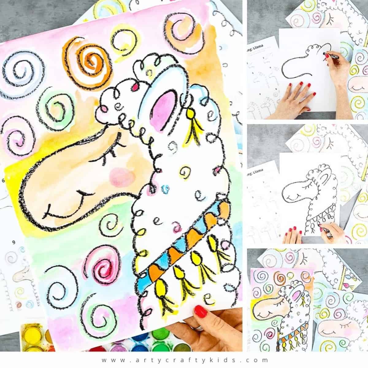 Flow Drawing For Kids How To Draw A Llama