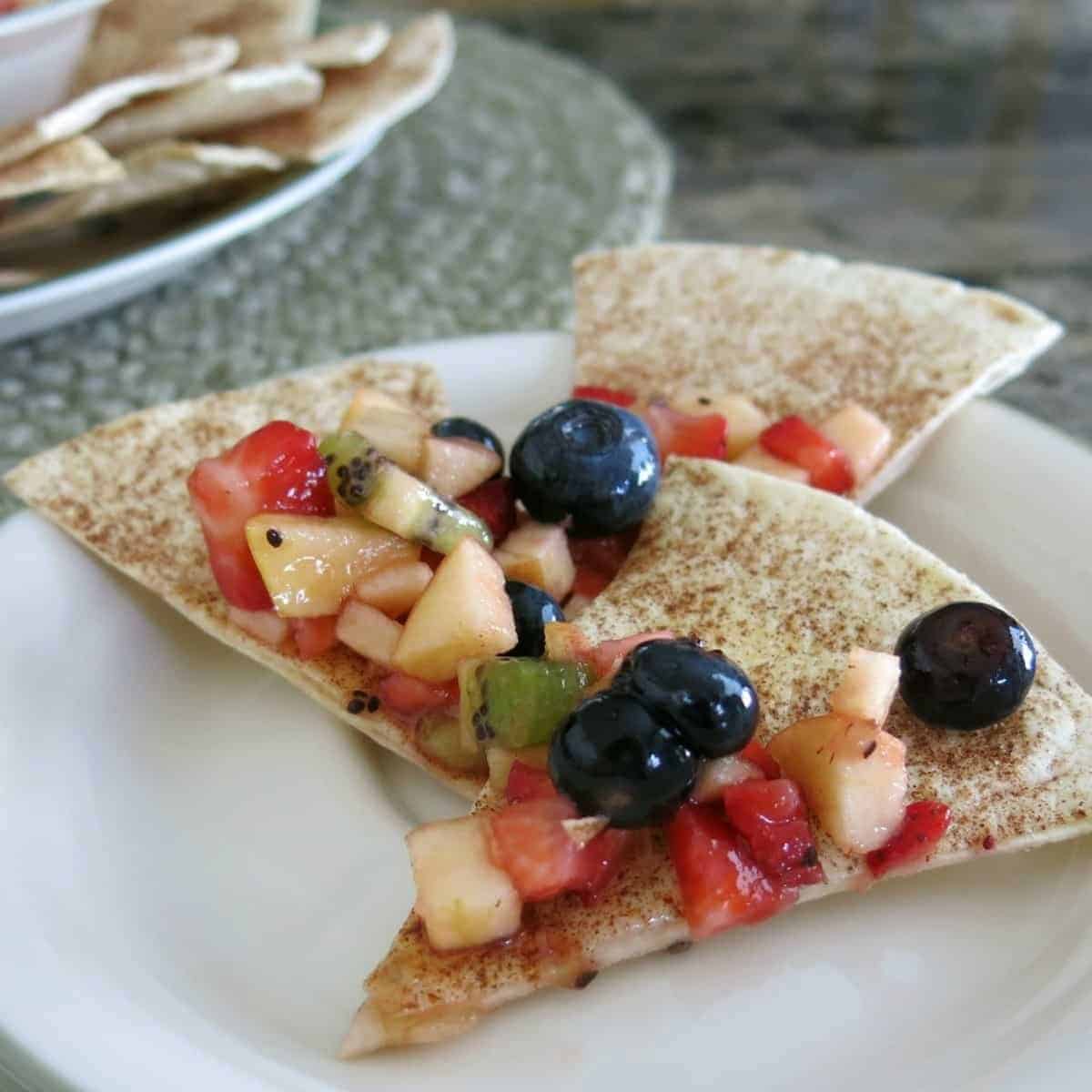 Fruit Salsa And Cinnamon Chips Stevia Sweetened