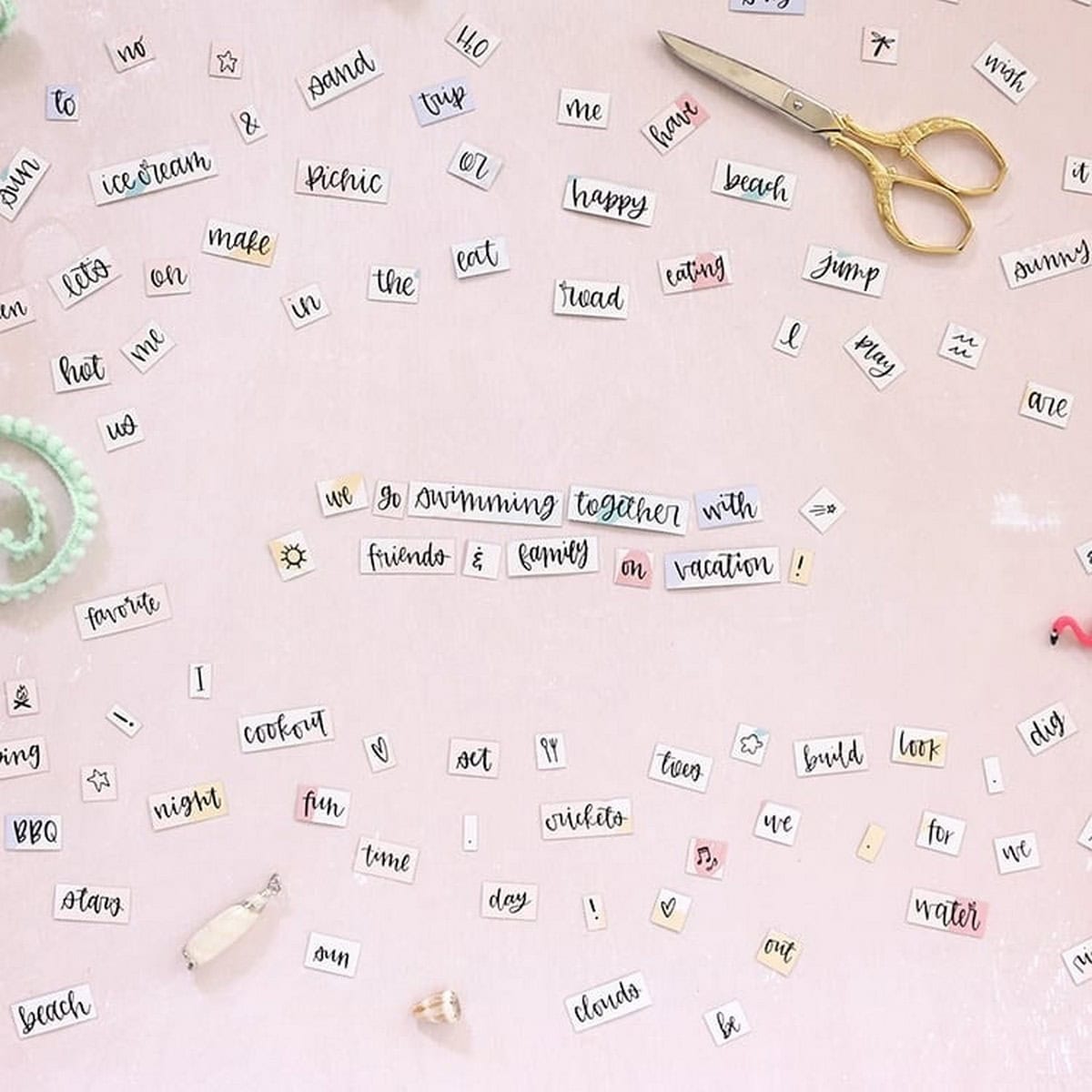 Hand Lettered Free Printable Magnetic Poetry
