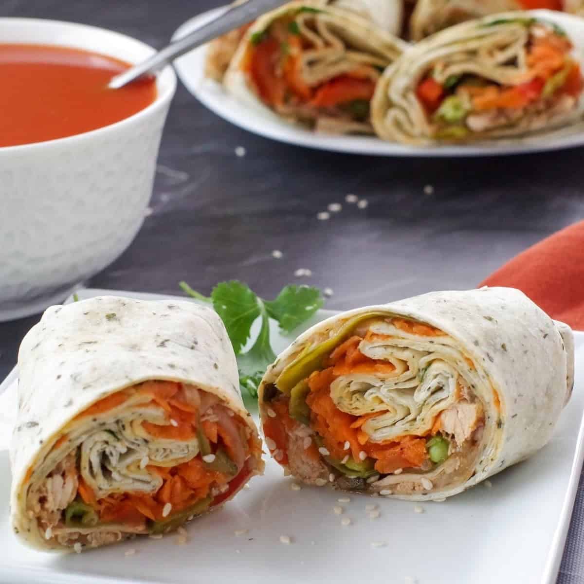 Healthy Leftover Turkey Wraps