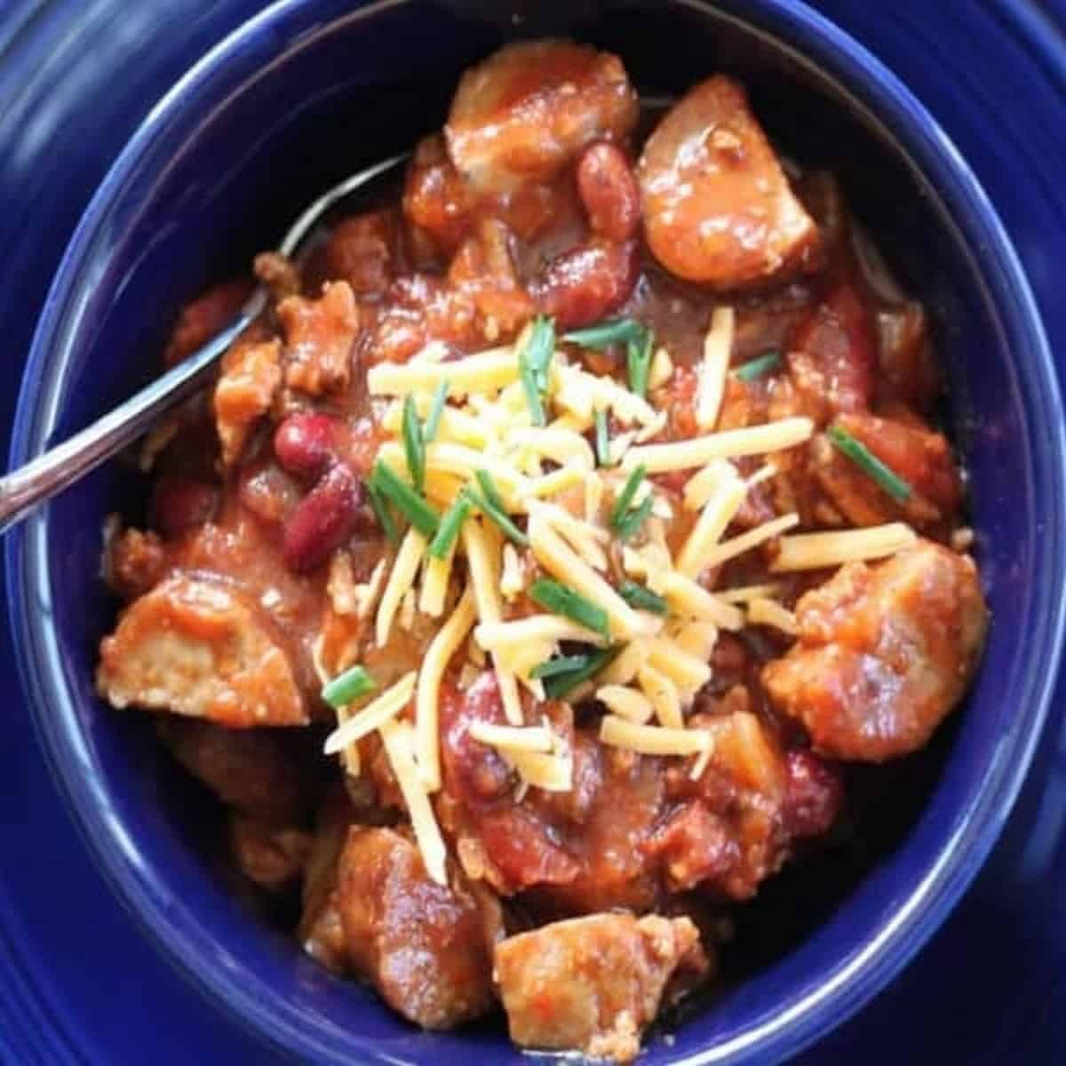 Hearty Turkey Kielbasa Crock Pot Chili