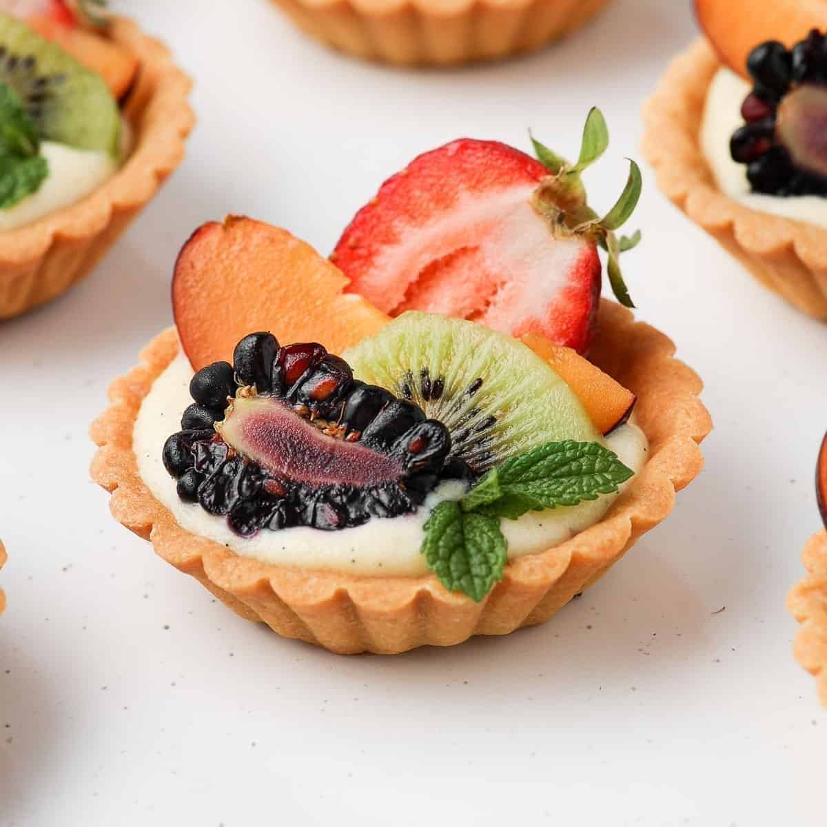 Mini Fruit Tarts With Pastry Cream Filling