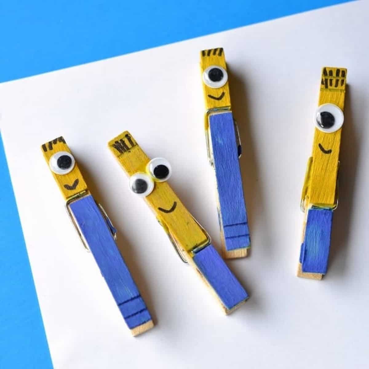 Minion Clothespin Craft For Kids