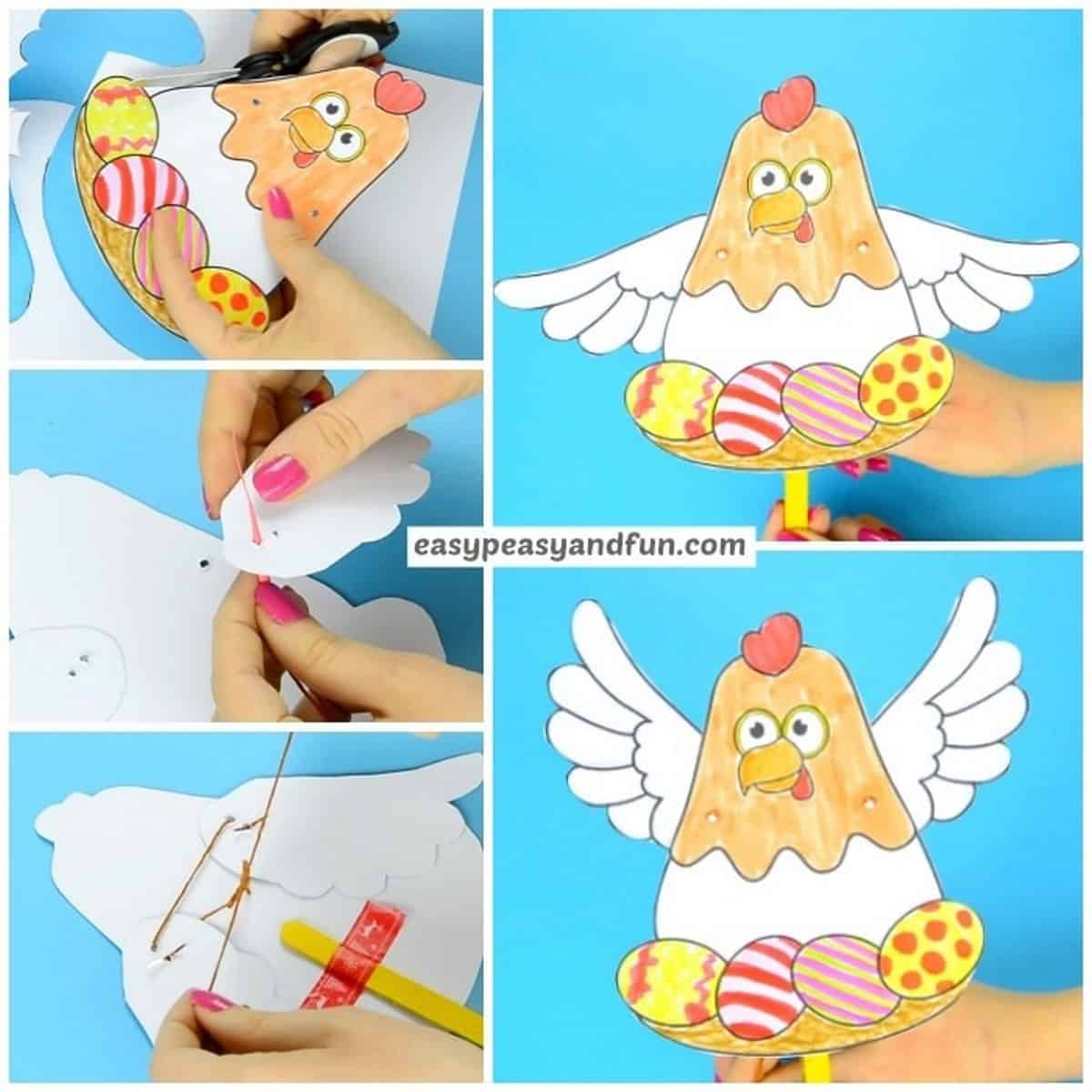Movable Chicken Paper Doll