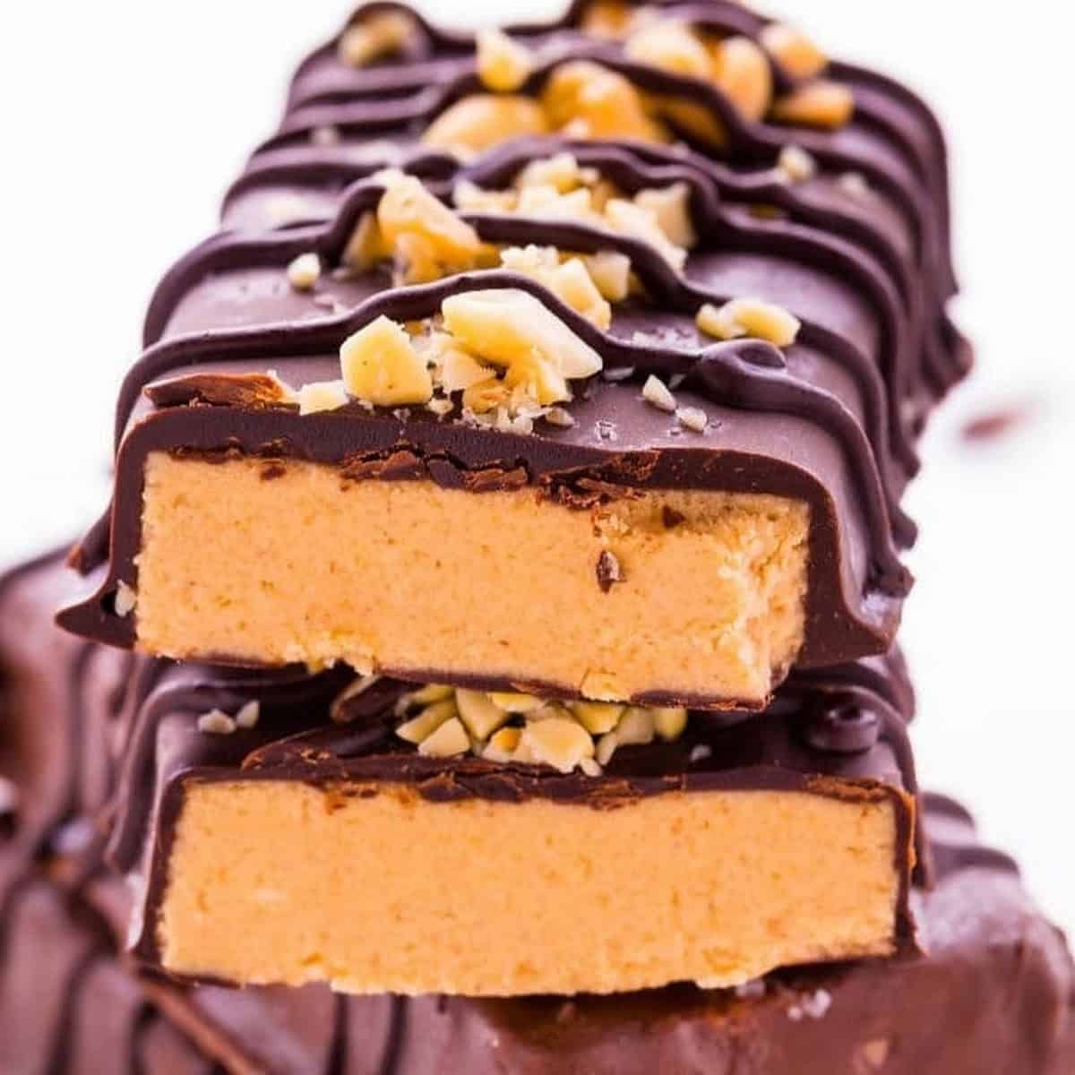 No Bake Chocolate Peanut Butter Protein Bars Gluten Free Low Carb