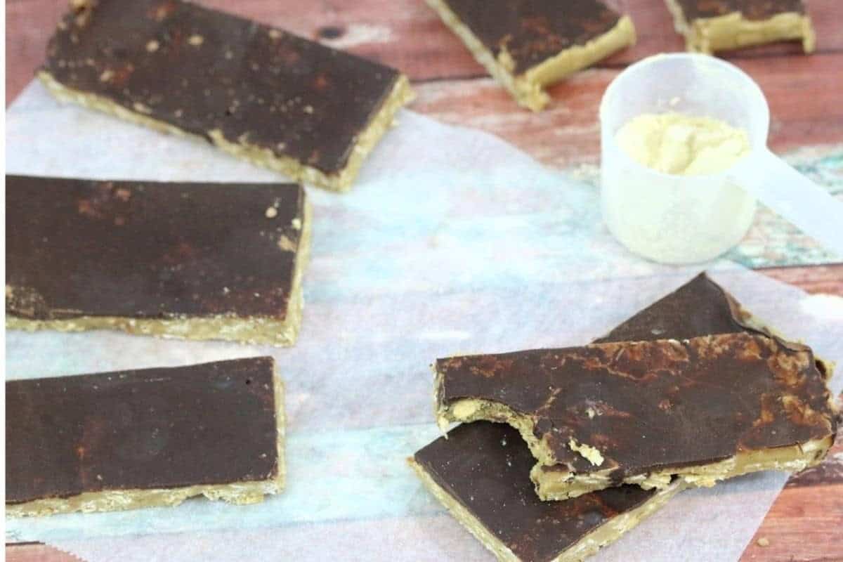 No Bake Protein Bars Topped Healthy Chocolate