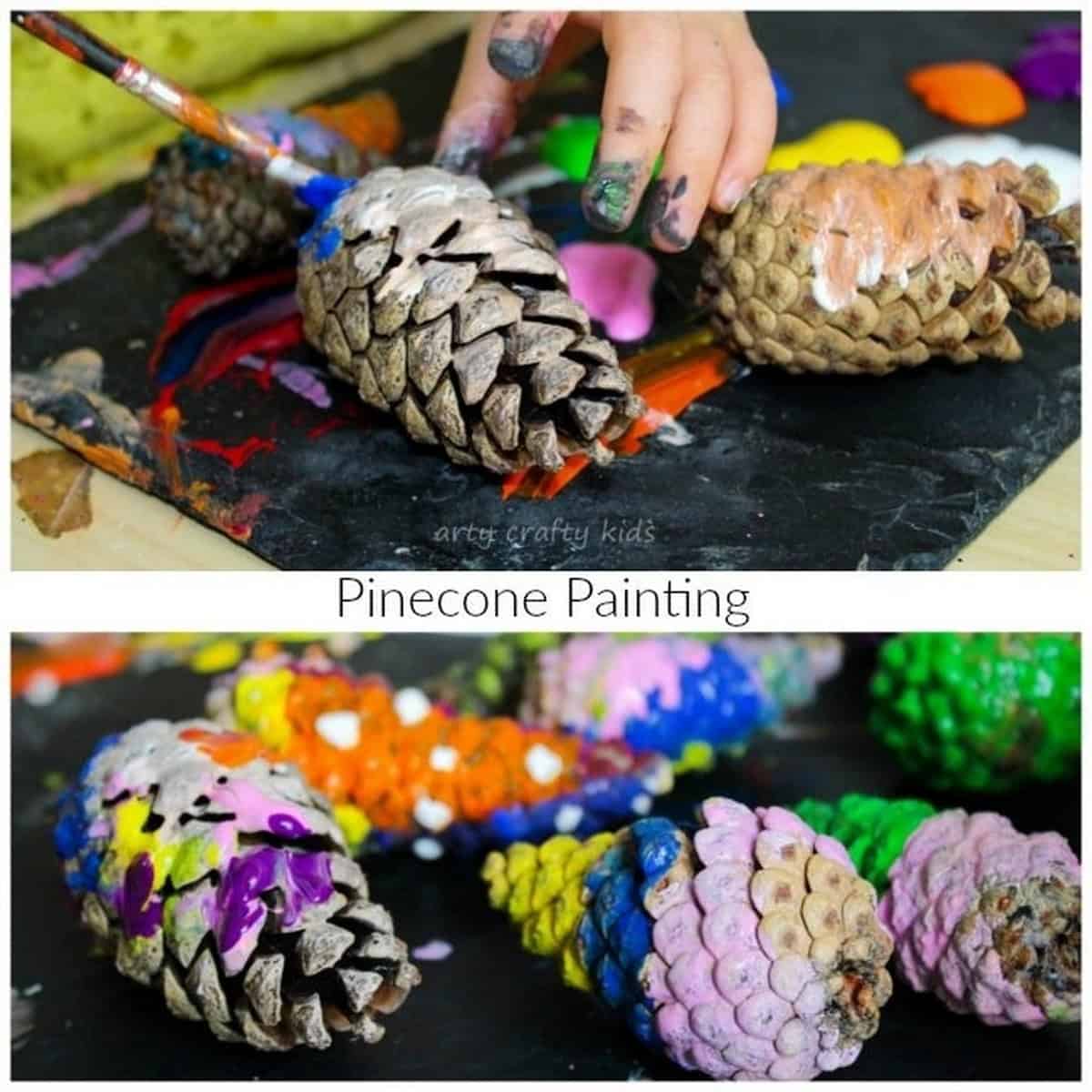 Pinecone Painting Kids Nature Art Project Pinecone Painting Kids Nature Art Project