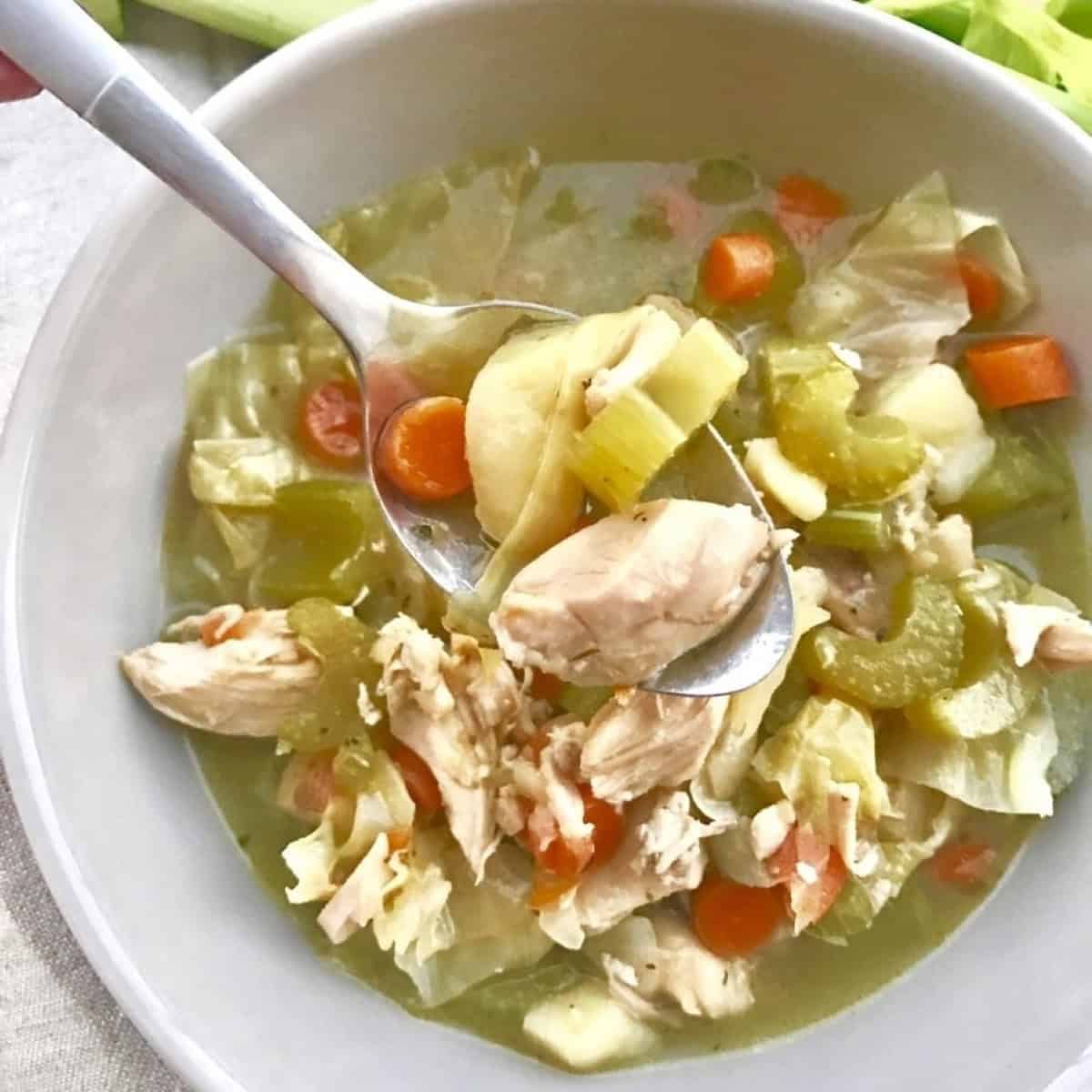 Roasted Cabbage And Chicken Fall Soup