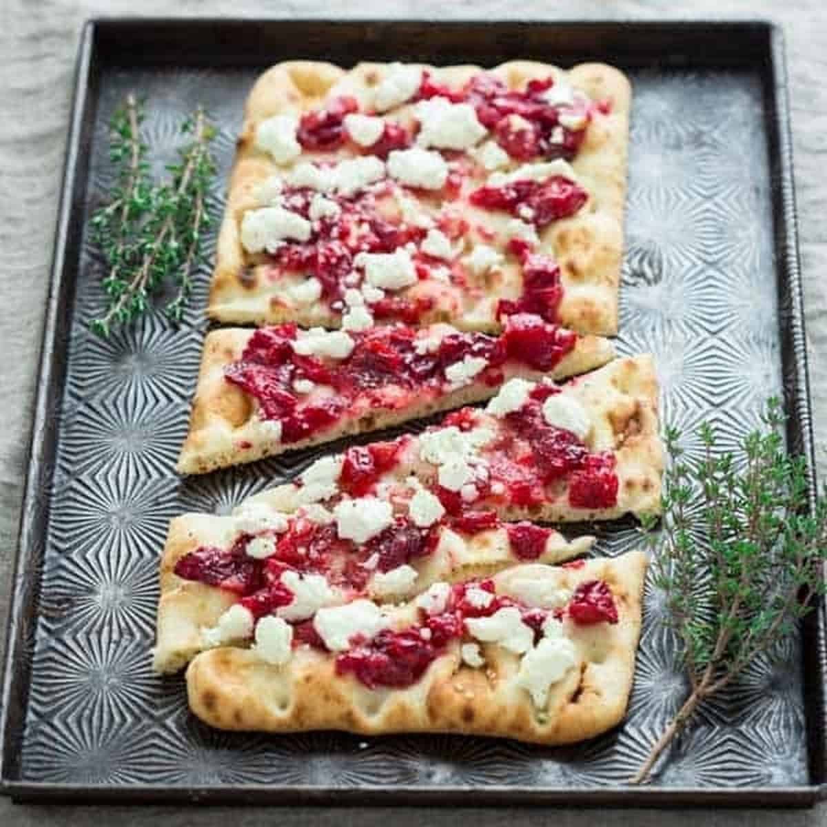 Roasted Cranberry And Goat Cheese Flatbreads