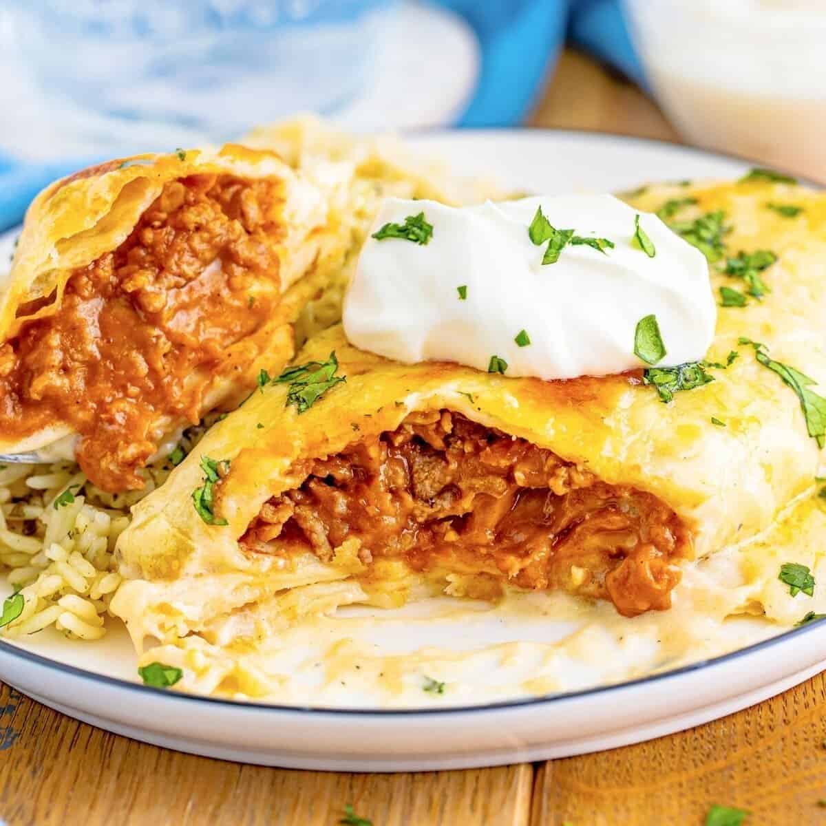 Smothered Beef Burritos